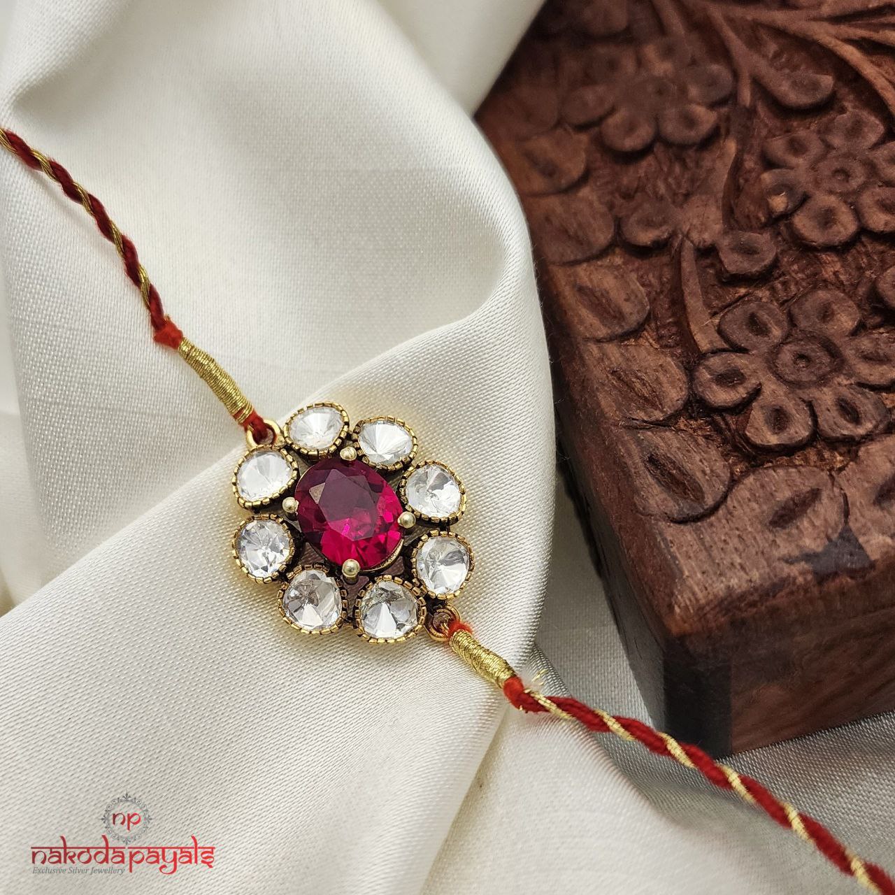 Moissanite Ruby Rakhi R5639
