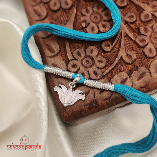 Pink Lotus Pendant Rakhi R5644