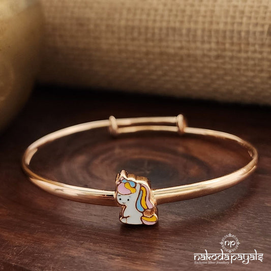 Cute Unicorn Rose Gold Adjustable Kids Kada (Ka9343)