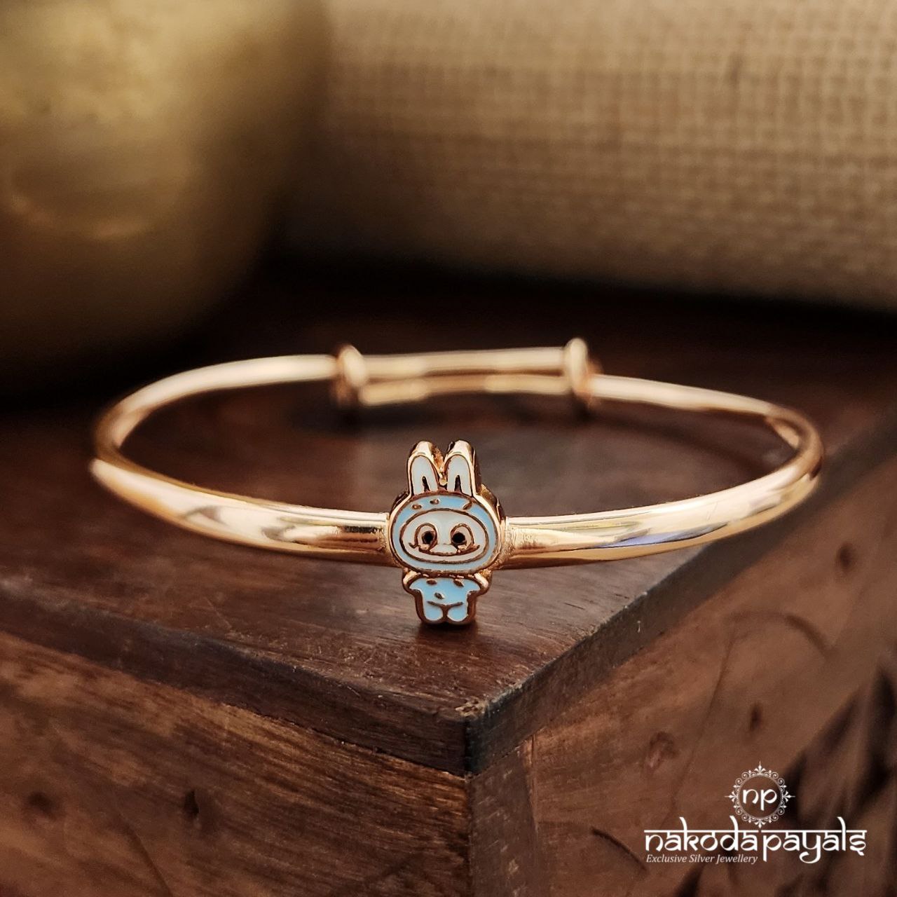 Labubu Rose Gold Adjustable Kids Kada (Ka9346)