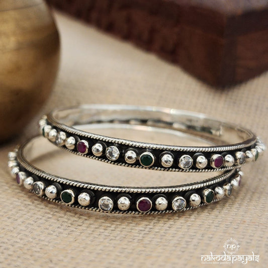 Alternate Cutstone Daily Wear Thick Bangle Pair (K5156)