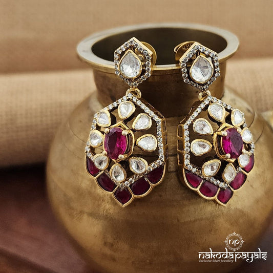 Kundan Flower With Mossanite Stone(Ge9213)