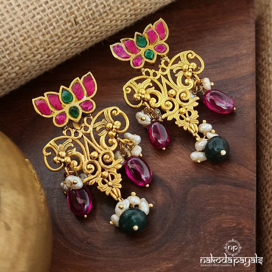 Kundan Lotus With Fresh Water Pearls (Ge9209)
