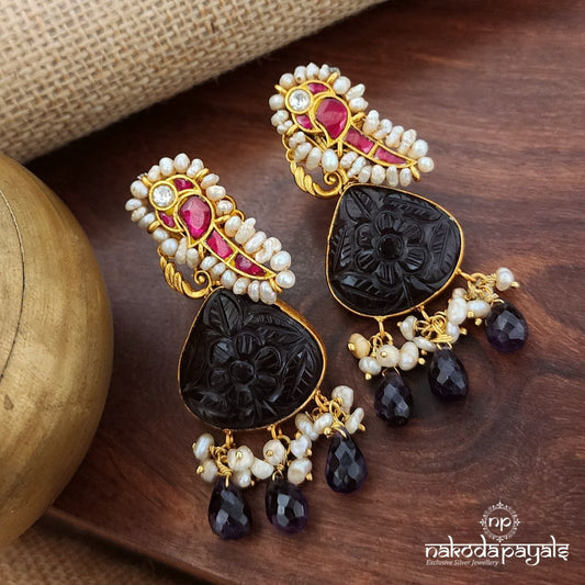 Purplish Peacock Chandbali(Ge9208)