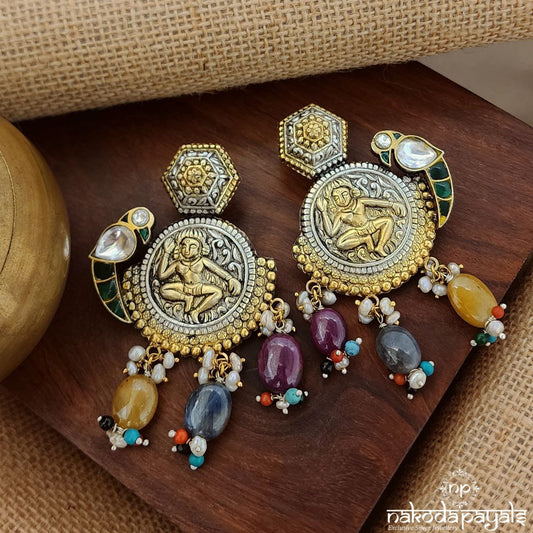 Dual Tone Kundan Peacock(Ge9214)