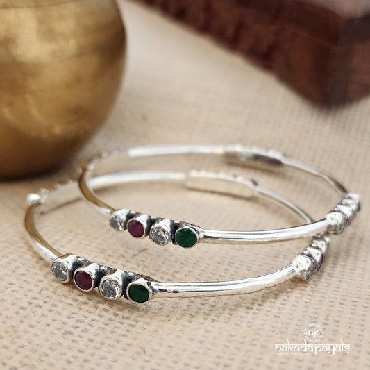 Quad Colourful Cut Stone Bangle Pair(K5193)