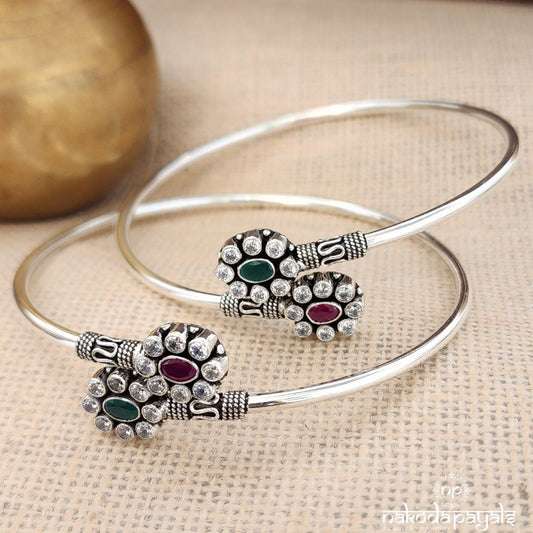 Oval Ends Cutstone Ankle Kada Pair (Ak2279)