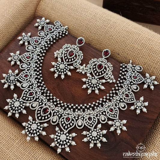 Sparkling Neckpiece With Earrings (N10807)