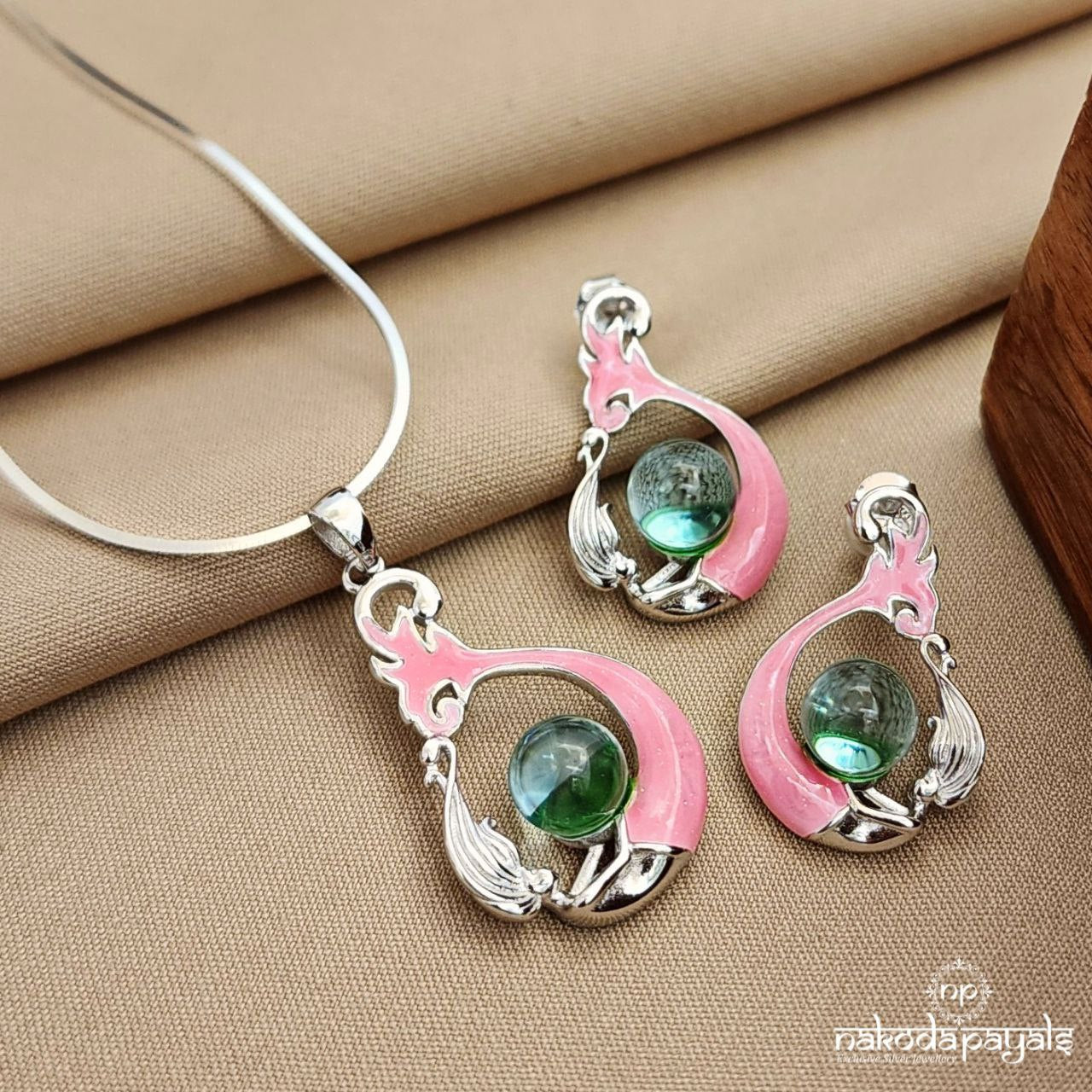 Marble Drop Sterling Pendant Set (St3490)