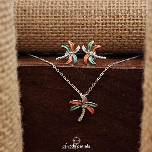 Sterling Coconut Tree Pendant Set(St3520)