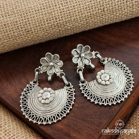 Oxidised Hanging Chandbali (C3455)