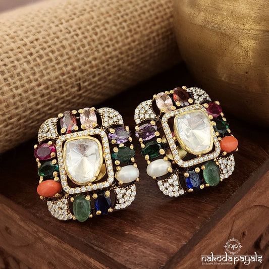 Navarathana Moissanite Studs(Ge9308)