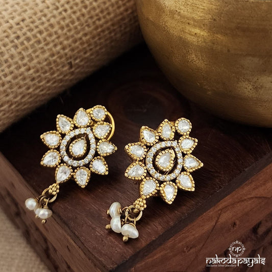 Chandrika Blooms Moissanite Earrings(Ge9304)