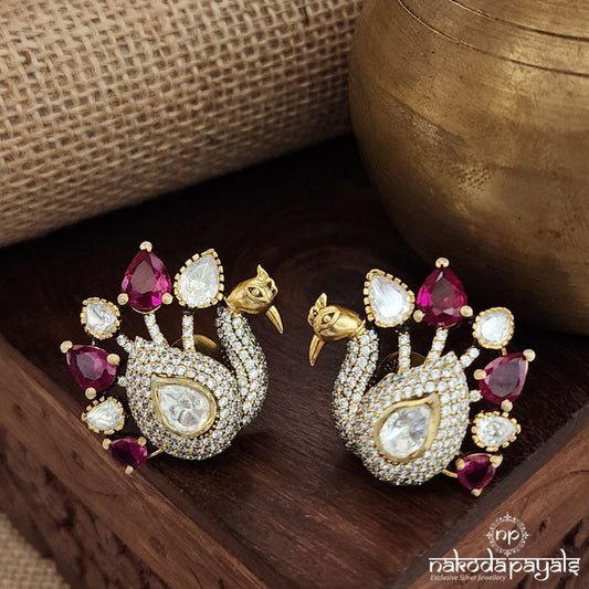 Kemp Peacock Moissanite Studs(Ge9309)