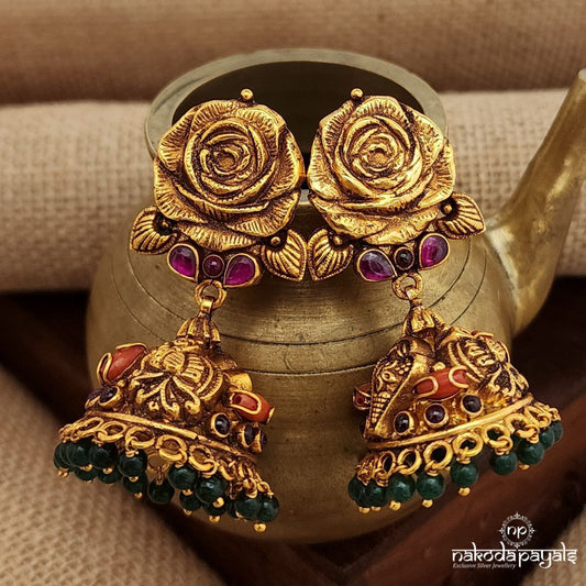 Coral Rose Jhumka(Ge9376)