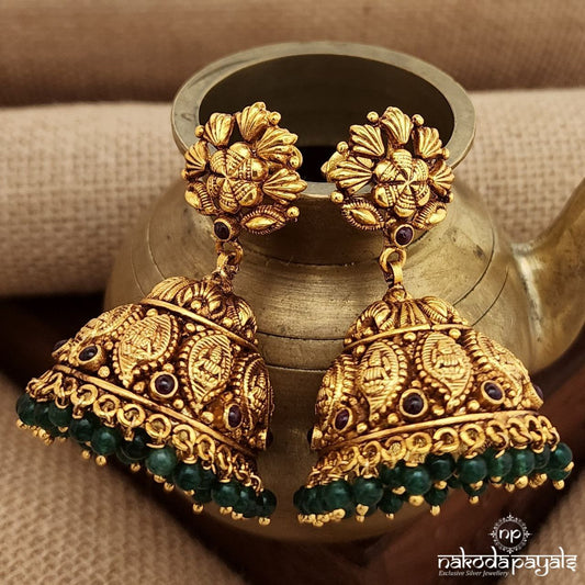 Floral Green Drop Jhumka(Ge9372)