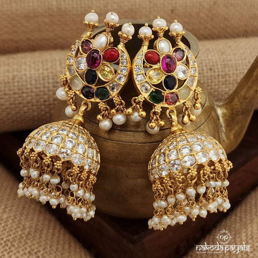 Floral Navarathana Jhumka(Ge9363)