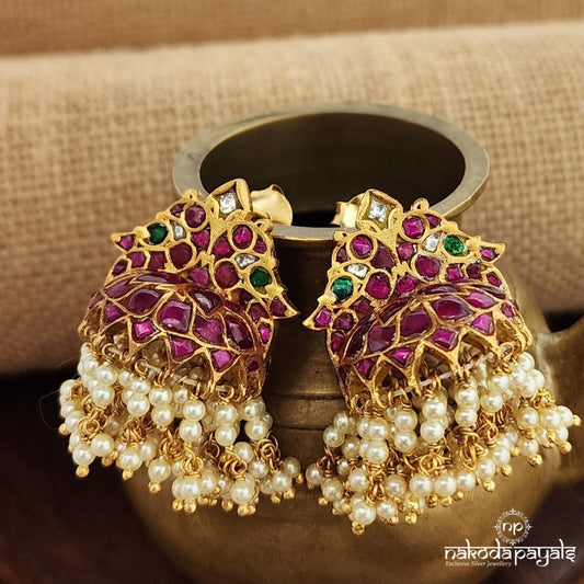 Stout Pearly Kundan Jhumka (Ge9537)