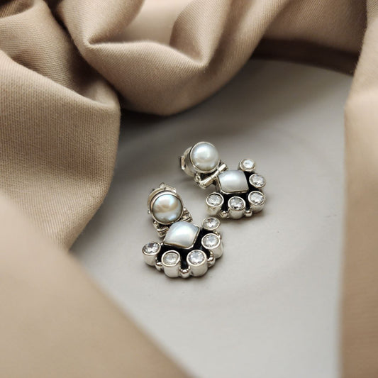 Semi Square Cutstone Earrings (H2123-31)