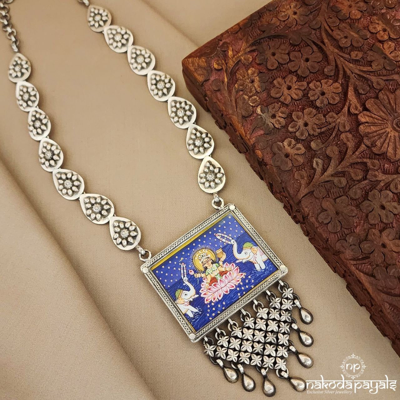 Leafy Ball Drops Painted Neckpiece (N10391)