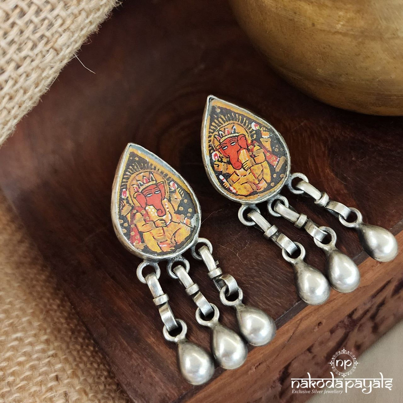 Ganesha Painted Earrings (C3121)