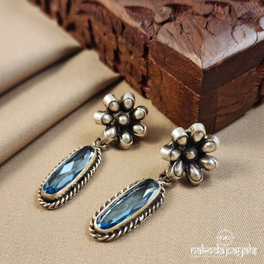 Aqua Floral Earrings (C3134)