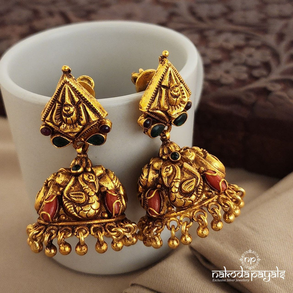 Traditional Coral Jhumka (Ge7856)