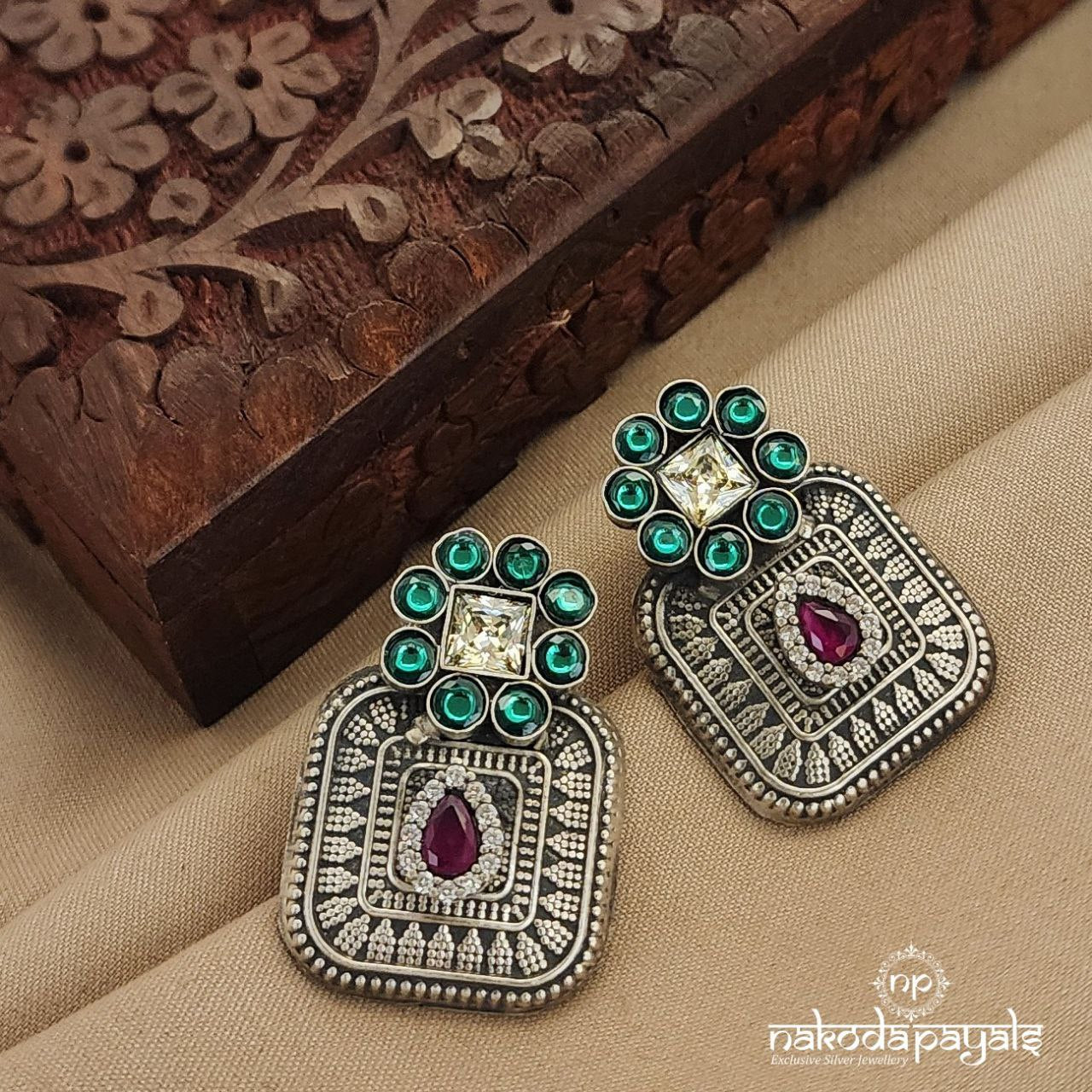 Floral Square Studs (S9148)