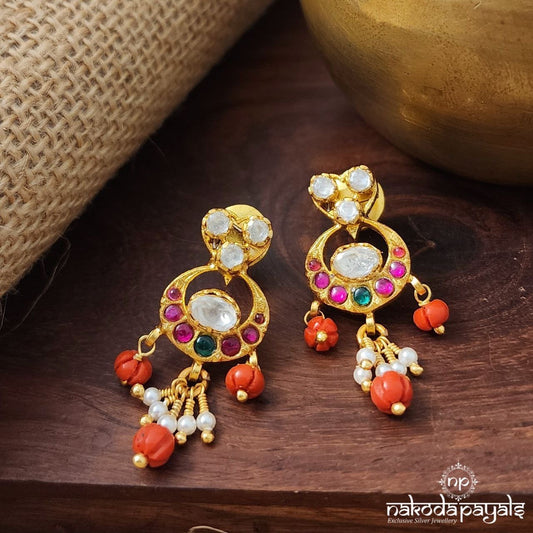 Pretty Coral Drops Earrings (Ge8748)