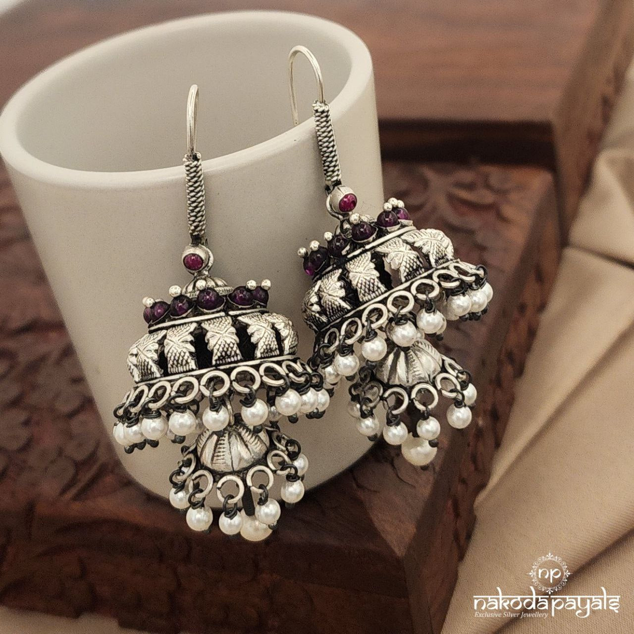 Elegant Pearly Dual Jhumka (J7823)