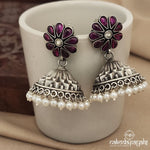 Pink Floral Jhumka (J7838)