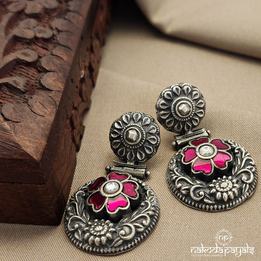 Pink Floral Chandbali (C7795)