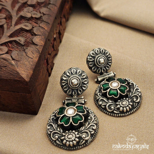 Green Floral Chandbali (C7796)