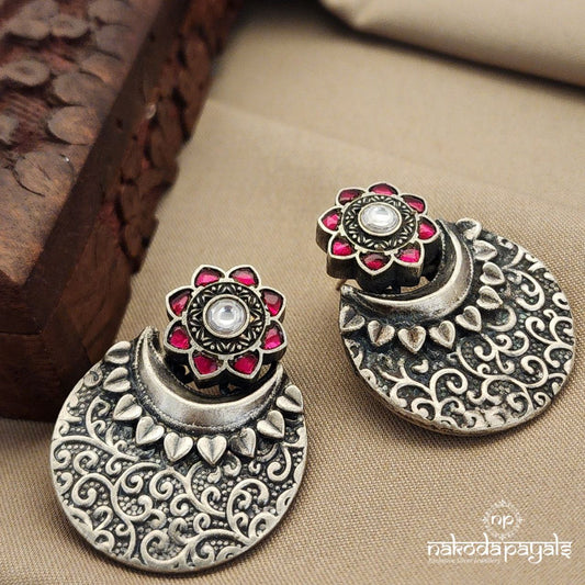 Pink Leaf Chandbali (C7797)