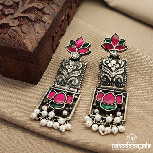 Pretty Pink Pearl Chandbali (C7805)