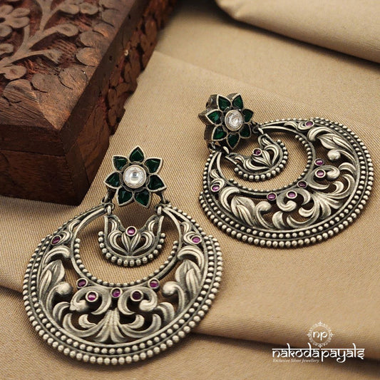 Floral Green Chandbali (C7819)