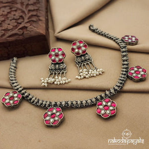 Elegant Kundan Neckpiece With Earrings (N9727)