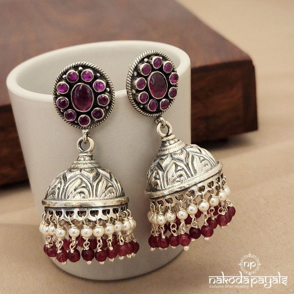 Alluring Red Pearly Jhumka (J7852)