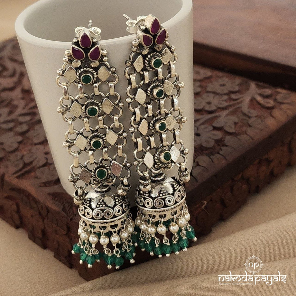 Graceful Green Pearly Jhumka (J7859)