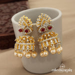 Sparkling White Pearl Jhumka (Ge7923)