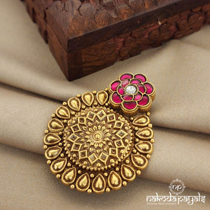 Pink Floral Kundan Pendant (Gp1744)