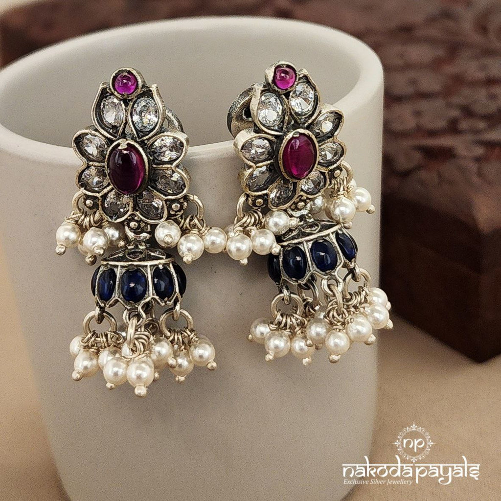 Blue Little Pearl Jhumka (J7887)