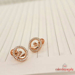 Swan Rosegold Earrings (St2589)