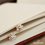 Elegant Flower Rosegold Earrings (St2593)