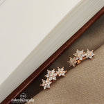 Gorgeous Three Flower Rosegold Earrings (St2601)