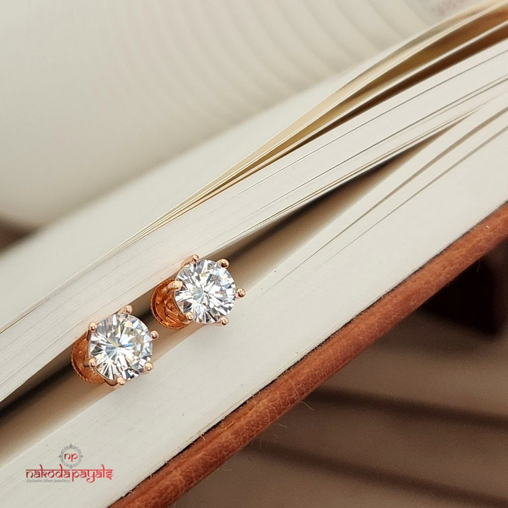 Sparkling Rose Gold Earrings (St2605)