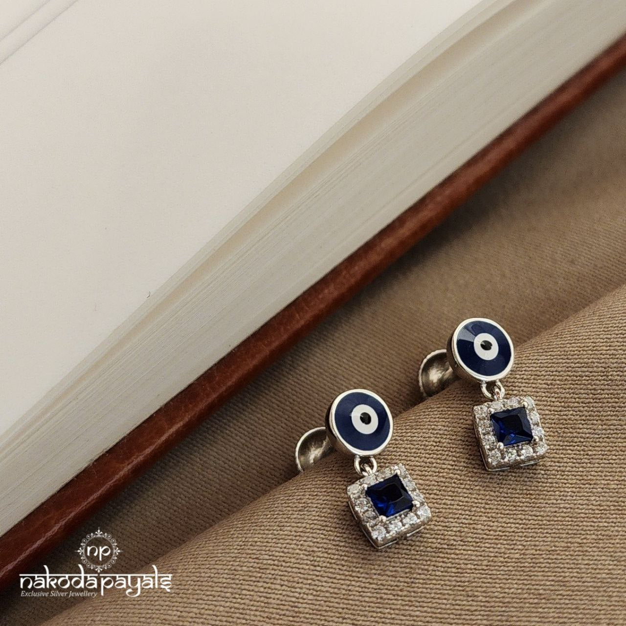 Evil Eye Square Drop Earrings (St2611)