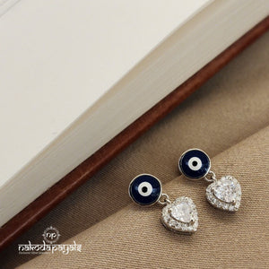 Evil Eye Heart Drop Earrings (St2613)