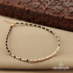 Black Beads Rosegold Nazariya Single Anklet (NZ0677)