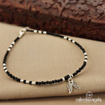 Black Beads Nazariya Single Anklet (NZ0678)